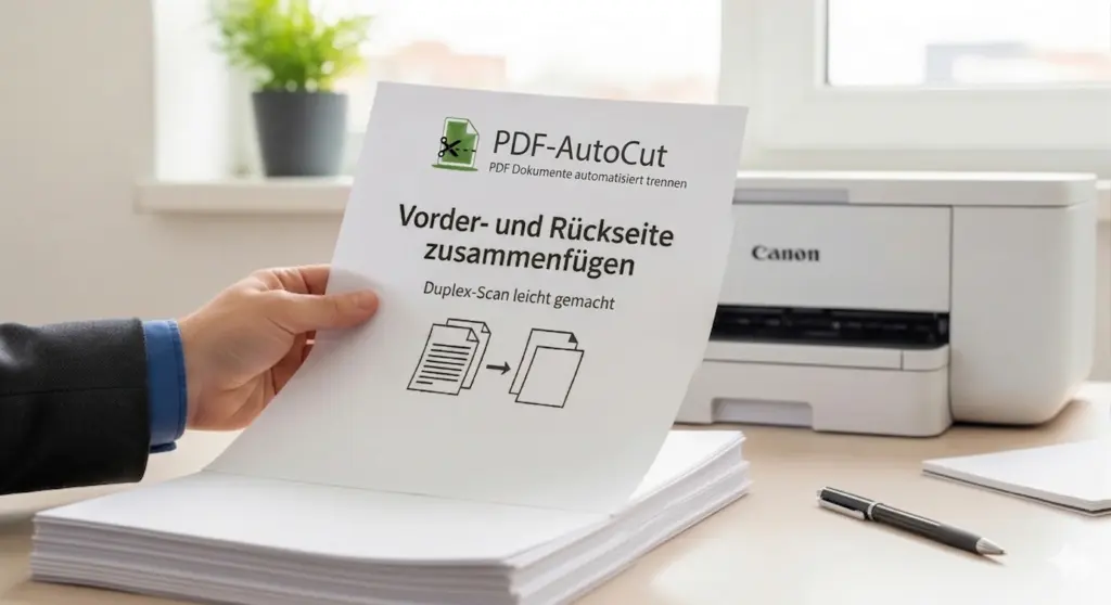 Scanner Stapelverarbeitung. Vorder und Rückseite zusammenfügen PDF.